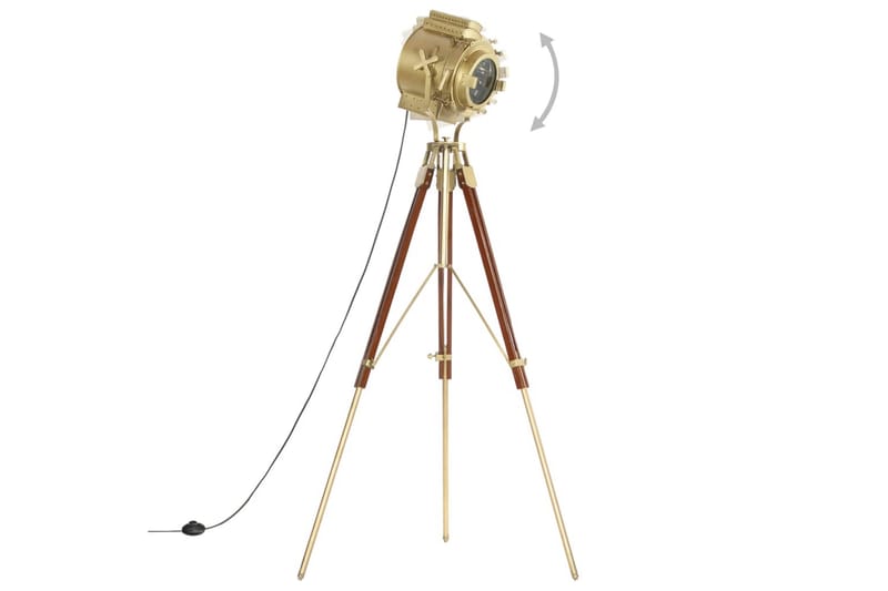 Golvlampa massivt mangoträ 193 cm - Brun - Belysning & el - Inomhusbelysning & lampor - Golvlampa