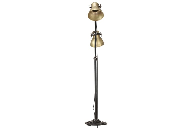 Golvlampa med 2 lampskärmar mässing E27 gjutjärn - Guld - Belysning & el - Inomhusbelysning & lampor - Golvlampa - Tvåarmad golvlampa