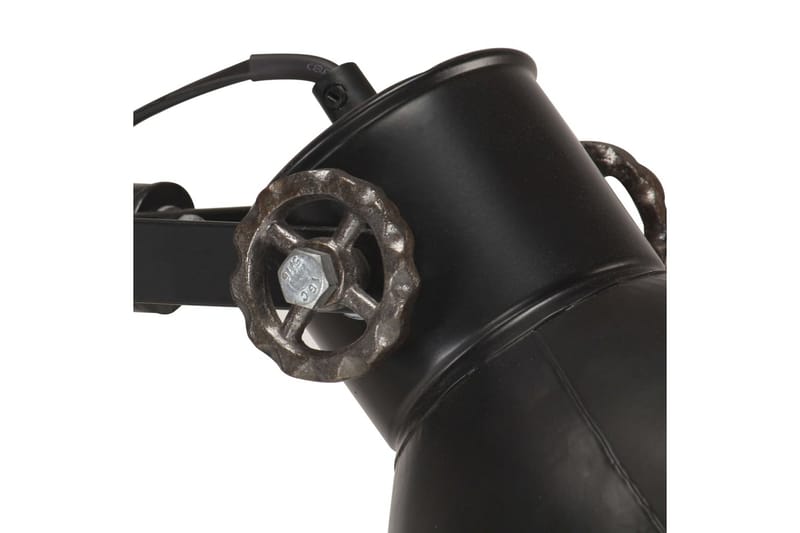 Golvlampa med 2 lampskärmar svart E27 gjutjärn - Svart - Tvåarmad golvlampa - Sovrumslampa - Vardagsrumslampa - Golvlampa