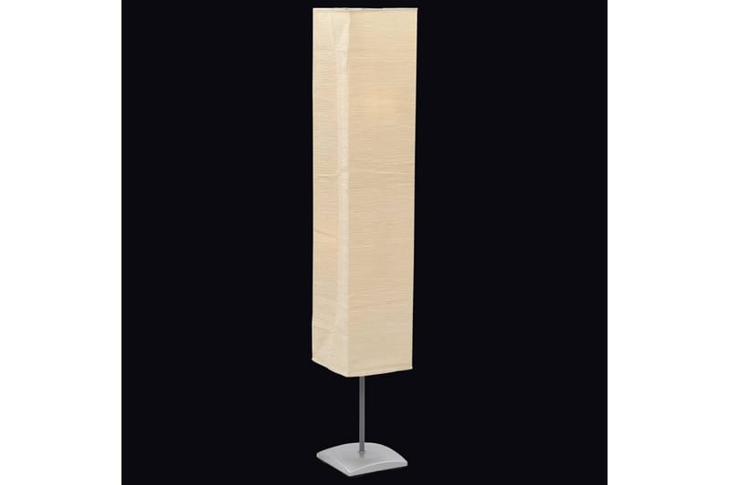 Golvlampa med skärm av rispapper och aluminiumfot 130 cm - Vit - Sovrumslampa - Vardagsrumslampa - Golvlampa