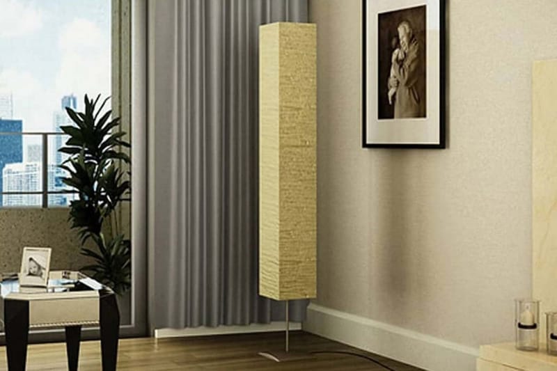 Golvlampa med stålstativ 170 cm beige - Beige - Sovrumslampa - Vardagsrumslampa - Golvlampa