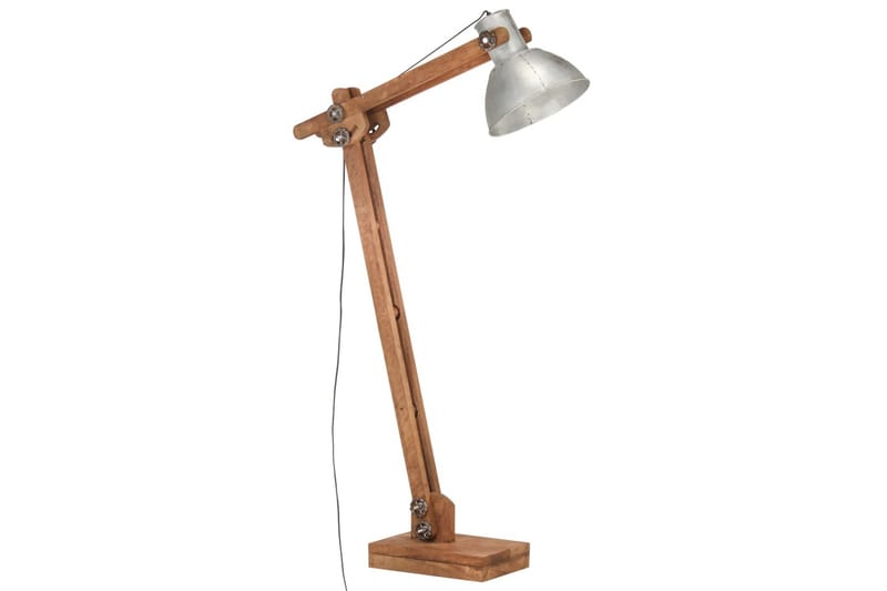 Golvlampa silver massivt mangoträ E27 - Silver - Belysning & el - Inomhusbelysning & lampor - Golvlampa