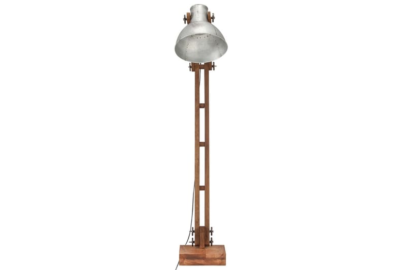 Golvlampa silver massivt mangoträ E27 - Silver - Sovrumslampa - Vardagsrumslampa - Golvlampa