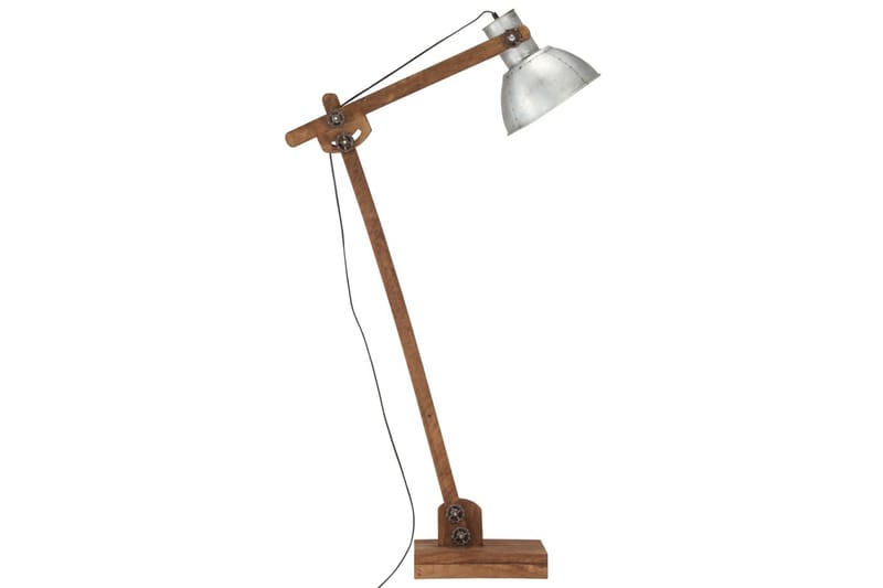 Golvlampa silver massivt mangoträ E27 - Silver - Belysning & el - Inomhusbelysning & lampor - Golvlampa