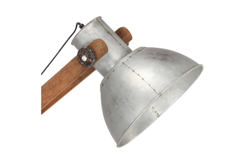 Golvlampa silver massivt mangoträ E27 - Silver - Belysning & el - Inomhusbelysning & lampor - Golvlampa