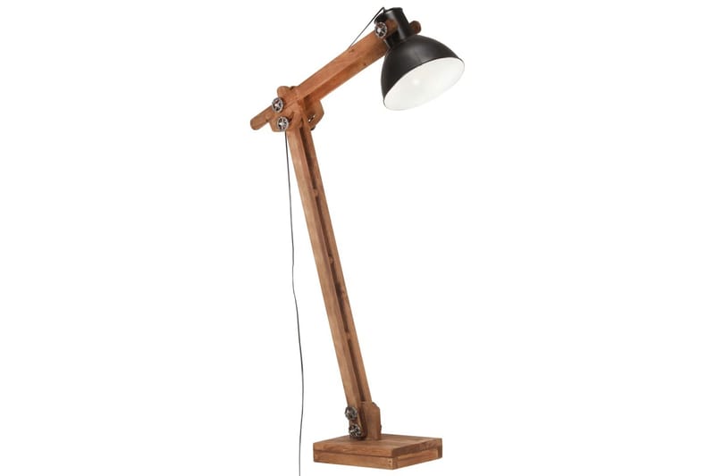 Golvlampa svart massivt mangoträ E27 - Svart - Belysning & el - Inomhusbelysning & lampor - Golvlampa