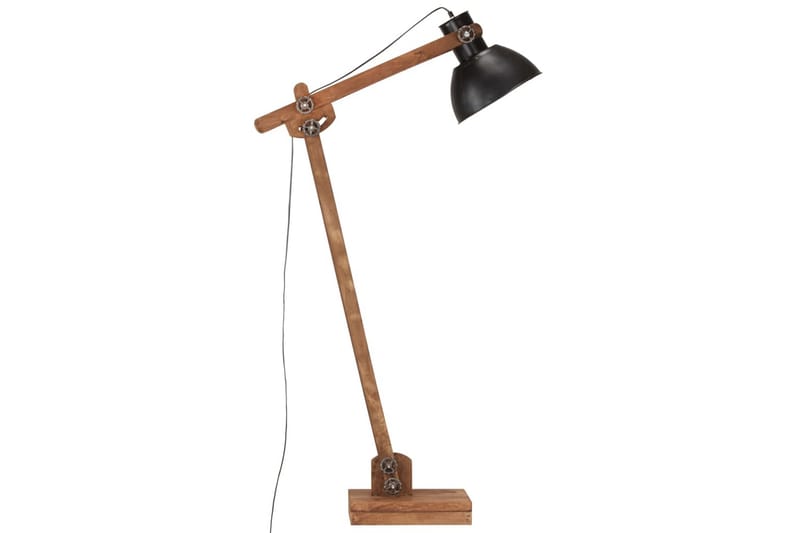 Golvlampa svart massivt mangoträ E27 - Svart - Belysning & el - Inomhusbelysning & lampor - Golvlampa