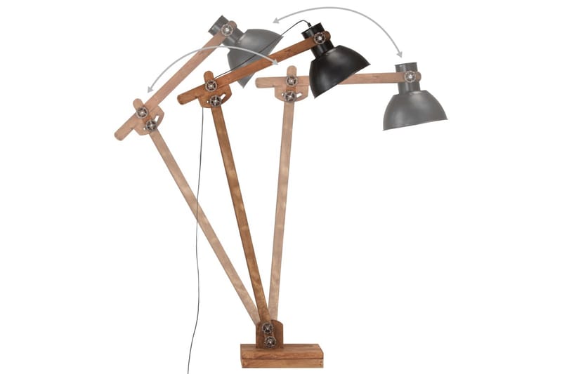 Golvlampa svart massivt mangoträ E27 - Svart - Belysning & el - Inomhusbelysning & lampor - Golvlampa