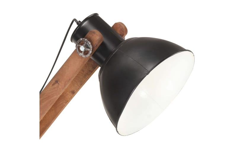 Golvlampa svart massivt mangoträ E27 - Svart - Belysning & el - Inomhusbelysning & lampor - Golvlampa