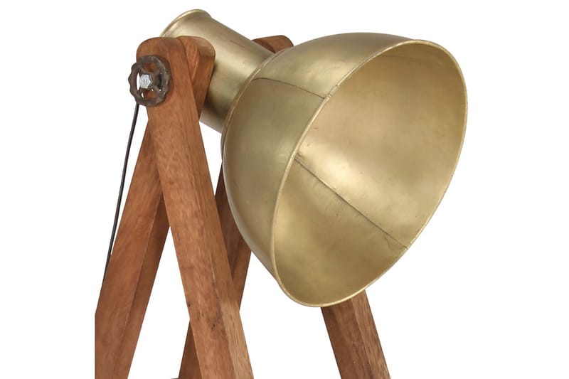Golvlampor 3 st mässing E27 massivt mangoträ - Brun - Belysning & el - Inomhusbelysning & lampor - Golvlampa