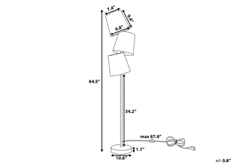 Grande Golvlampa 164 cm - Svart - Sovrumslampa - Vardagsrumslampa - Golvlampa