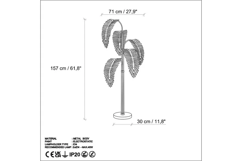 Golvlampa Kavilashm Rany - Guld - Belysning & el - Inomhusbelysning & lampor - Sovrumslampa