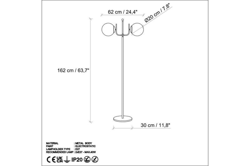Golvlampa Kelulstead Svart - Svart - Belysning & el - Inomhusbelysning & lampor - Sovrumslampa