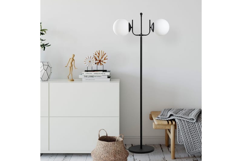 Golvlampa Kelulstead Svart - Svart - Belysning & el - Inomhusbelysning & lampor - Sovrumslampa