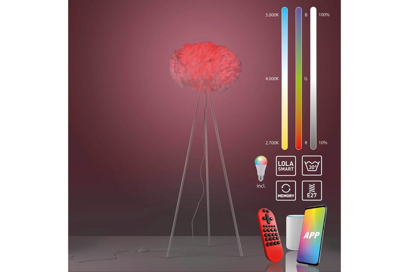 Golvlampa Lolasmart Naomi - 47x140x47 cm - Belysning & el - Inomhusbelysning & lampor - Sovrumslampa