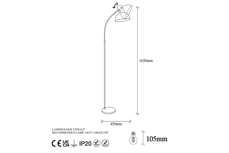 Golvlampa Masatsune Svart / Antik - Svart / Antik - Belysning & el - Inomhusbelysning & lampor - Sovrumslampa