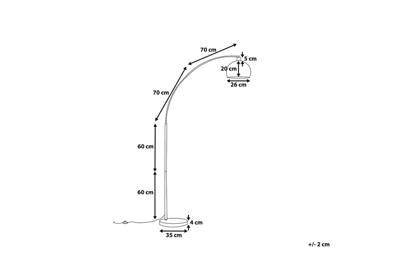 Paroo Golvlampa 210 cm - Mässing - Sovrumslampa - Vardagsrumslampa - Golvlampa - Båglampa