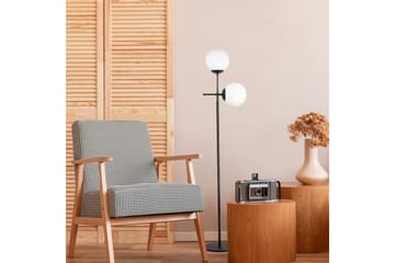 Golvlampa Ranpal Svart - Svart - Belysning & el - Inomhusbelysning & lampor - Golvlampa - Tvåarmad golvlampa