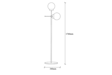 Golvlampa Ranpal Svart - Svart - Belysning & el - Inomhusbelysning & lampor - Golvlampa - Tvåarmad golvlampa