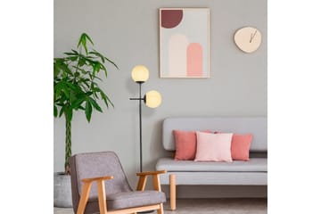 Golvlampa Ranpal Svart - Svart - Belysning & el - Inomhusbelysning & lampor - Golvlampa - Tvåarmad golvlampa