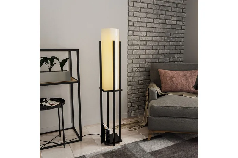 Golvlampa Ratmo Sudampa (Hyllhöjd: 60 cm) Svart Beige - Svart Beige - Belysning & el - Inomhusbelysning & lampor - Sovrumslampa