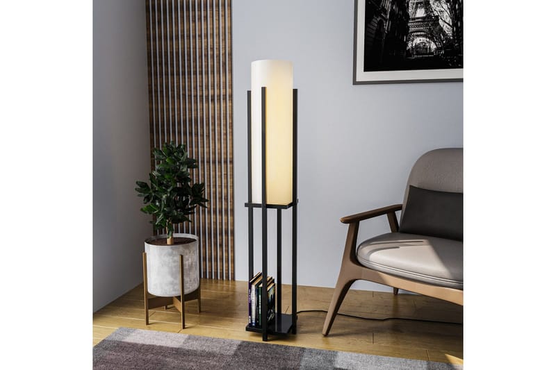 Golvlampa Ratmo Sudampa (Hyllhöjd: 60 cm) Svart Beige - Svart Beige - Belysning & el - Inomhusbelysning & lampor - Sovrumslampa