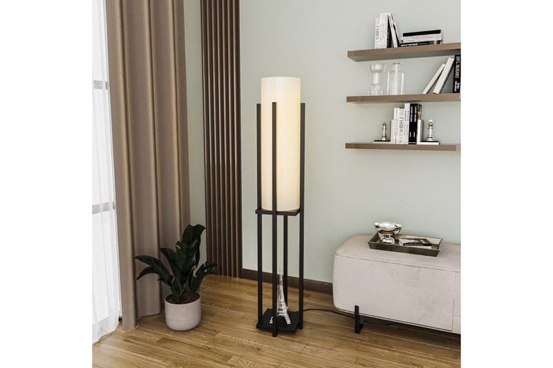 Golvlampa Ratmo Sudampa (Hyllhöjd: 60 cm) Svart Beige - Svart Beige - Belysning & el - Inomhusbelysning & lampor - Sovrumslampa