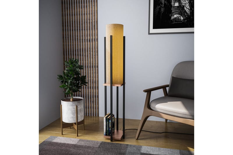 Golvlampa Ratmo Sudampa (Hyllhöjd: 60 cm) Svart / Koppar 2 - Svart / Koppar 2 - Belysning & el - Inomhusbelysning & lampor - Sovrumslampa