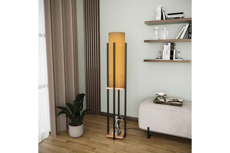 Golvlampa Ratmo Sudampa (Hyllhöjd: 60 cm) Svart / Koppar 2 - Svart / Koppar 2 - Belysning & el - Inomhusbelysning & lampor - Sovrumslampa