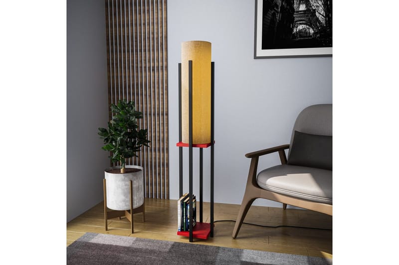 Golvlampa Ratmo Sudampa (Hyllhöjd: 60 cm) Svart / Röd Beige - Svart / Röd Beige - Belysning & el - Inomhusbelysning & lampor - Sovrumslampa