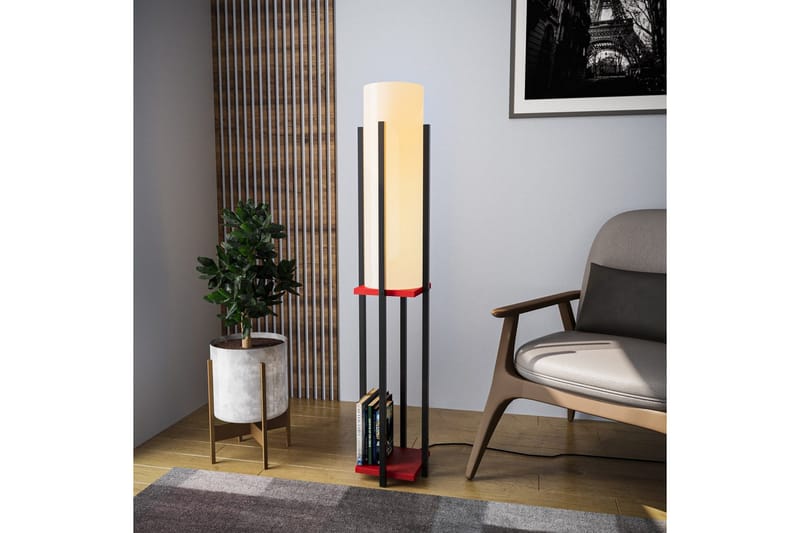 Golvlampa Ratmo Sudampa (Hyllhöjd: 60 cm) Svart / Röd - Svart / Röd - Belysning & el - Inomhusbelysning & lampor - Sovrumslampa