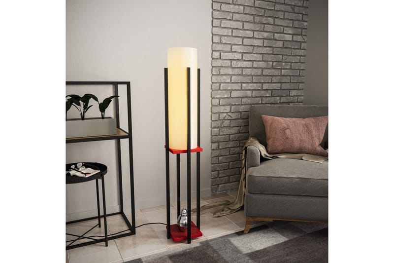 Golvlampa Ratmo Sudampa (Hyllhöjd: 60 cm) Svart / Röd - Svart / Röd - Belysning & el - Inomhusbelysning & lampor - Sovrumslampa