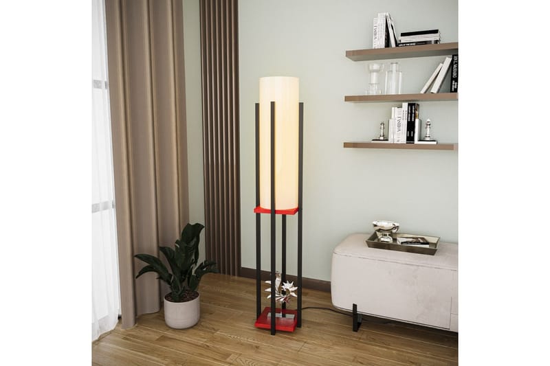 Golvlampa Ratmo Sudampa (Hyllhöjd: 60 cm) Svart / Röd - Svart / Röd - Belysning & el - Inomhusbelysning & lampor - Sovrumslampa
