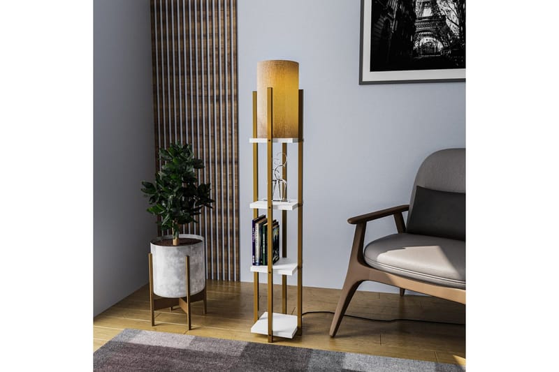 Golvlampa Ratmo Sudampa Lumi (Hyllhöjd: 29 cm) Rany / Vit Koppar - Rany / Vit Koppar - Belysning & el - Inomhusbelysning & lampor - Sovrumslampa