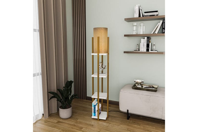 Golvlampa Ratmo Sudampa Lumi (Hyllhöjd: 29 cm) Rany / Vit Koppar - Rany / Vit Koppar - Belysning & el - Inomhusbelysning & lampor - Sovrumslampa
