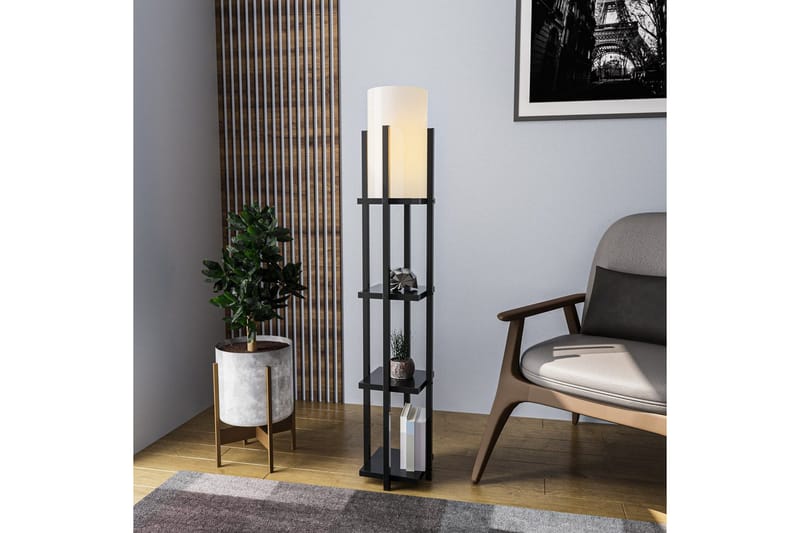 Golvlampa Ratmo Sudampa Lumi (Hyllhöjd: 29 cm) Svart Beige - Svart Beige - Belysning & el - Inomhusbelysning & lampor - Sovrumslampa