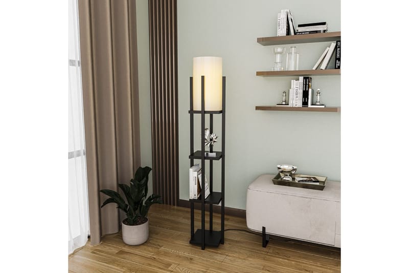 Golvlampa Ratmo Sudampa Lumi (Hyllhöjd: 29 cm) Svart Beige - Svart Beige - Belysning & el - Inomhusbelysning & lampor - Sovrumslampa