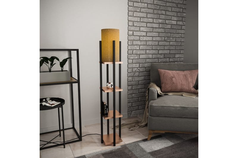 Golvlampa Ratmo Sudampa Lumi (Hyllhöjd: 29 cm) Svart / Kopparträ - Svart / Kopparträ - Belysning & el - Inomhusbelysning & lampor - Sovrumslampa