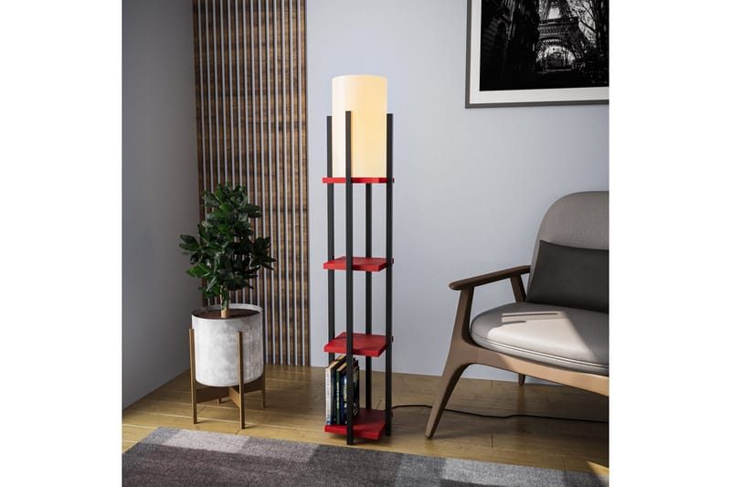 Golvlampa Ratmo Sudampa Lumi (Hyllhöjd: 29 cm) Svart / Röd Beige - Svart / Röd Beige - Belysning & el - Inomhusbelysning & lampor - Sovrumslampa