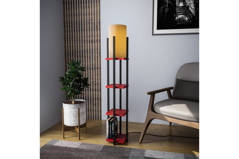 Golvlampa Ratmo Sudampa Lumi (Hyllhöjd: 29 cm) Svart / Röd - Svart / Röd - Belysning & el - Inomhusbelysning & lampor - Sovrumslampa