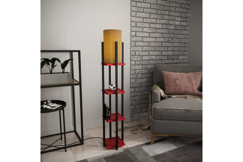 Golvlampa Ratmo Sudampa Lumi (Hyllhöjd: 29 cm) Svart / Röd - Svart / Röd - Belysning & el - Inomhusbelysning & lampor - Sovrumslampa
