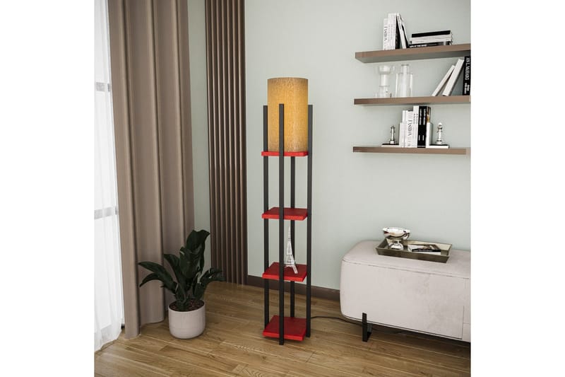 Golvlampa Ratmo Sudampa Lumi (Hyllhöjd: 29 cm) Svart / Röd - Svart / Röd - Belysning & el - Inomhusbelysning & lampor - Sovrumslampa