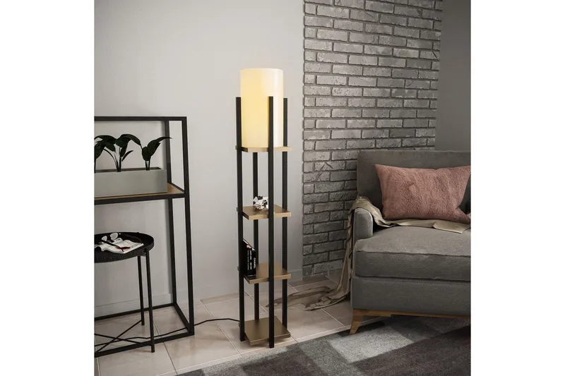 Golvlampa Ratmo Sudampa Lumi (Hyllhöjd: 29 cm) Svart / Rany - Svart / Rany - Belysning & el - Inomhusbelysning & lampor - Sovrumslampa