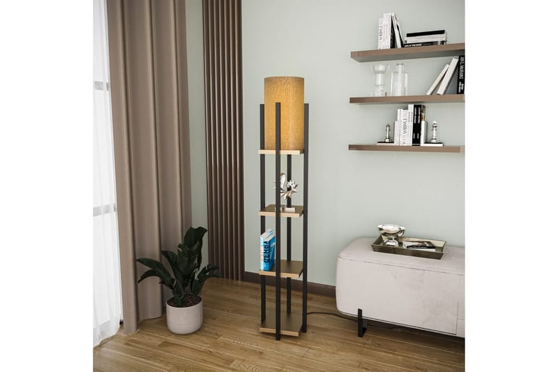 Golvlampa Ratmo Sudampa Lumi (Hyllhöjd: 29 cm) Svart / Ranykoppar - Svart / Ranykoppar - Belysning & el - Inomhusbelysning & lampor - Sovrumslampa