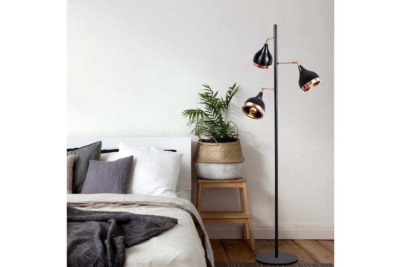 Golvlampa Soodx Svart / Koppar - Koppar/Svart - Belysning & el - Inomhusbelysning & lampor - Sovrumslampa
