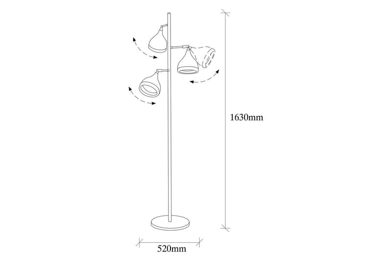 Golvlampa Soodx Svart / Koppar - Koppar/Svart - Belysning & el - Inomhusbelysning & lampor - Sovrumslampa