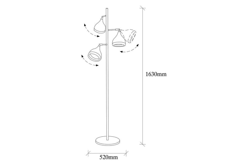 Golvlampa Soodx Svart / Koppar - Koppar/Svart - Belysning & el - Inomhusbelysning & lampor - Sovrumslampa