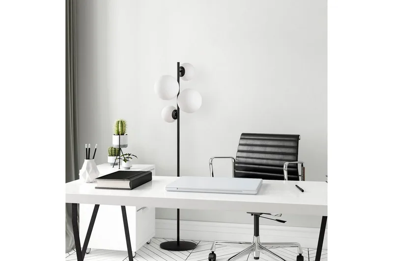 Golvlampa Subin Svart / Vit - Svart / Vit - Belysning & el - Inomhusbelysning & lampor - Sovrumslampa