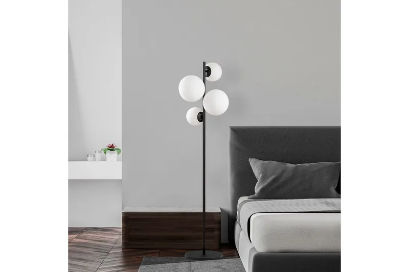 Golvlampa Subin Svart / Vit - Svart / Vit - Belysning & el - Inomhusbelysning & lampor - Sovrumslampa