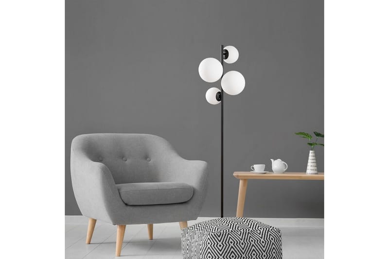 Golvlampa Subin Svart / Vit - Svart / Vit - Belysning & el - Inomhusbelysning & lampor - Sovrumslampa
